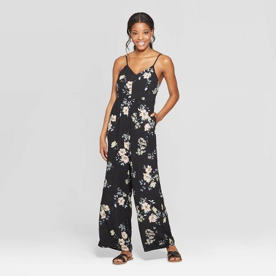 target black floral jumpsuit