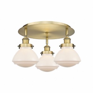 Olean - 3 Light Flush Mount In Art Deco Style-8 Inches Tall and 18.25 Inches Wide - 1 of 1