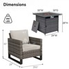 Buenhomino Patio Wicker Furniture Set with Fire Pit Table, PE Rattan Swivel Patio Chairs with Propane Fire Pit Table, 5 Pieces Patio Conversation Set - 3 of 4