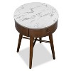 Poly & Bark Andover Side Table Walnut: Antique Brass Pull, Rubberwood, Marble Top, Storage - 4 of 4