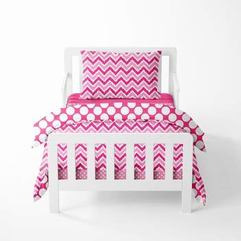 Bacati - Mix N Match Pink 4 pc Cotton Toddler Bedding Set