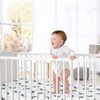 Sweet Jojo Designs Boy, Girl, Unisex/Gender Neutral Satin Fitted Crib Sheet Moon Bear Blue Gold and White - 4 of 4