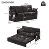 PAGED 59.5"Ergonomic Couch Bed with Storage & Charging,Indoor Sofa with Side Pockets & USB/Type-C Ports,Modern Sofa for Living Room - 3 of 4