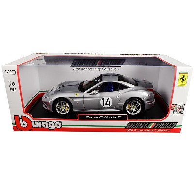 Ferrari California T Hot Rod Silver #14 70th Anniversary 1/18 Diecast Model Car by Bburago