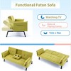 QingMoon 70" Convertible Sofa Bed, Foldable 2-Seater Futon Couch, with 2 Cup Holders, 2 Pillow and Side Storage for Living Room, Apartment - 3 of 4