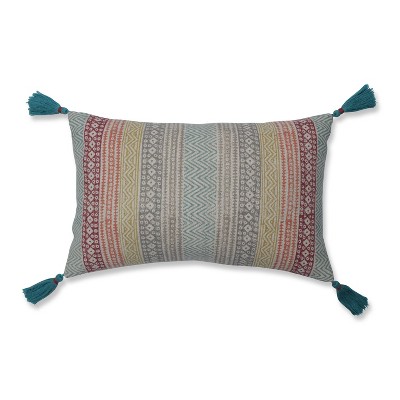 11.5"x18.5" Caravan Striped Lumbar Throw Pillow Cream - Pillow Perfect