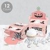 Big Dot of Happiness Pastel Halloween - Treat Box Party Favors - Pink Pumpkin Party Goodie Gable Boxes - Set of 12 - 3 of 4