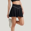 Anna-Kaci Active Women's High Waist Flare Tennis Skirt with Contrast Piping and Flowy Athletic Silhouette - 3 of 4