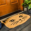 Evergreen Cat Face Shaped Indoor Outdoor Natural Coir Doormat 1'4"x2'4" Brown - 3 of 4