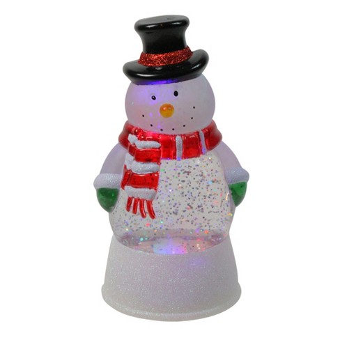 Northlight LED Lighted Color Changing Snowman Christmas Glittering Snow  Dome 7.5 Inch