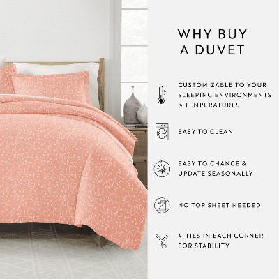 King/California King Pink Floral Ultra Soft Duvet Cover & Shams Set