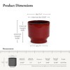 LuxenHome Ceramic Plant Pot Red Glazed Indoor Outdoor Decorative Planter with Drainage Hole and Rubber Plug Modern Round Flower Pot - 3 of 4