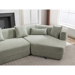 MYINDA Modular Sofa, Modern Minimalist Sofa, Upholstered, Convertible Combination for Living Room,Green - 1 of 4