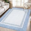 Indoor Modern Bordered Solid Color Area Rugs Ultra Soft Washable Low Pile Non Slip Carpet for Living Room Bedroom Thin Floor Mat - 2 of 4