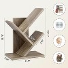 Attop 3 Tier Small Tree Bookshelf, Desktop Bookshelf Floor Standing Bookcase Display for CDs/Books, Book Organizer Shelves for Office, Grey - 3 of 4