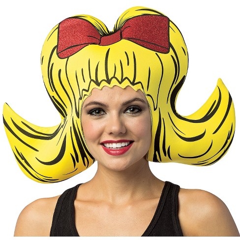 Halloween Express Womens Comic Bouffant Foam Wig Yellow 1 Pc Target