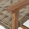 Hampton 4pk Wicker Mid-Century Club Chairs: Acacia Wood & Iron Frame - Christopher Knight Home - 2 of 4