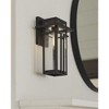 Progress Lighting Boxwood 1-Light Outdoor Wall Lantern in Antique Bronze with Clear Seeded Glass Shade - 3 of 4
