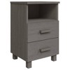 vidaXL Nightstand Storage Bedside Cabinet Nightstand with 2 Drawers Pine Wood - 3 of 4