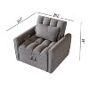38.2-inch Foldable Large-size Sofa Bed with Adjustable Backrest, 3 Positions and Pillows, Modern Velvet Single Sofas - 3 of 4