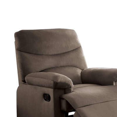 Arcadia Light Brown Microfiber Massage Recliner with Wood Frame