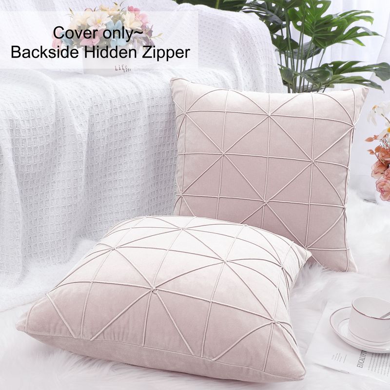 PiccoCasa Velvet Pillow Covers Soft Square Plaid Throw Pillow Cases 2 Pcs, 5 of 7