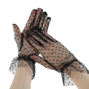 Unique Bargains Women's Mesh Pattern Sunblock Mittens 1 Pair - 1 of 4