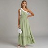 Knit & Lounge Women’s One Shoulder Maxi Dress Pleated Strap Elastic Waist Tiered Hem Soft Flowy Resort Style - 3 of 4