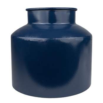 Blue Metal Round Vase - Foreside Home & Garden