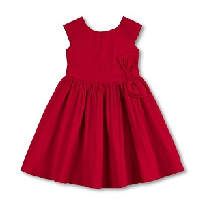 Hope & Henry Girls' Cap Sleeve Party Dress with Bow Sash, Infant - 1 of 4