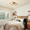LLHZSY 2-Light Farmhouse Integrated LED Rectangle Wood Flush Mount Ceiling Light - W13.4" - 2 of 4