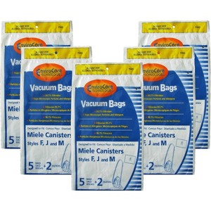 EnviroCare Replacement Anti-Allergen Vacuum Cleaner Dust Bags Made to fit Miele F,J,M Canisters 25 Pack with 10 Filters - 1 of 4