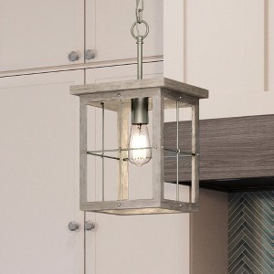 Urban Ambiance Luxury Modern Farmhouse Pendant 19.375''H x 10.375''W,  Brushed Nickel Finish,  Ballina Collection, UHP3952 - 1 of 4