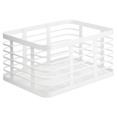 mDesign Flat Metal Bathroom Storage Organizer Bin Basket : Target