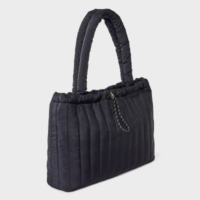 Universal Thread Quilted Drawstring Tote Handbag - Universal Thread™ Black — фото 3