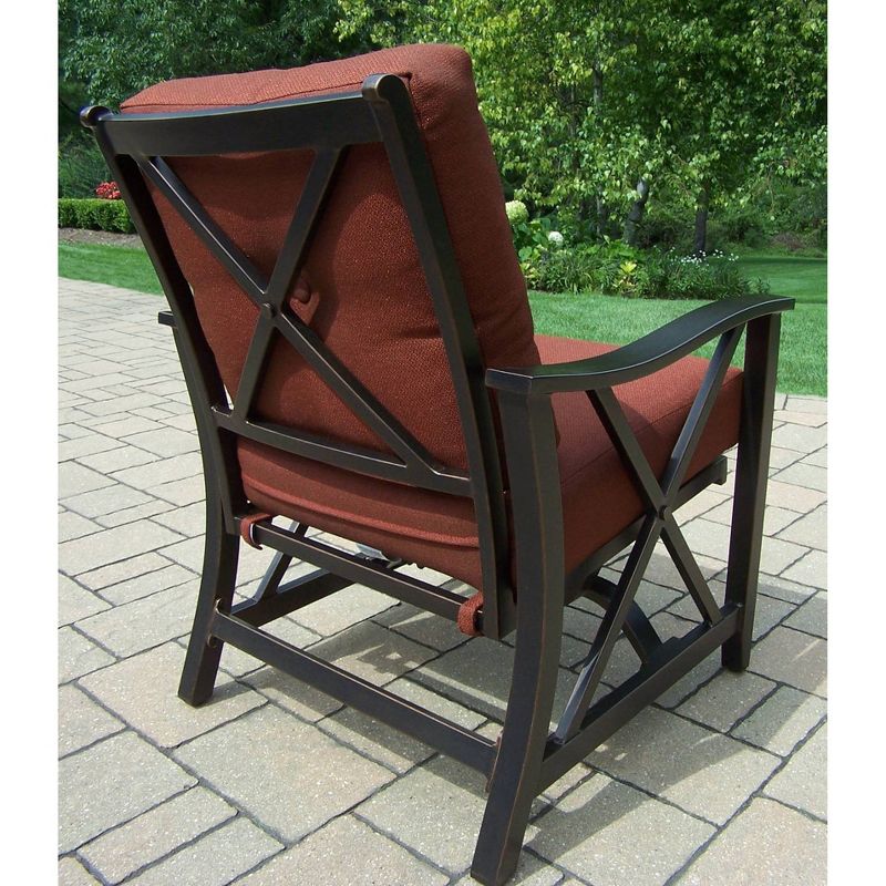 2pk Deep Seating Rocking Chairs with Cushions - Dark Red - Oakland Living, 5 of 6