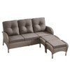 Gymojoy Outdoor 3-Seat Sofa PE Wicker Sofa Patio Sofa Couch - 3 of 4