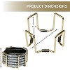 Gold Coaster Holders (2 Pack) - Non-Skid & Non-Scratch Holders- Fits 5 Coasters 4" to 4.25", Holds Coasters of Any Shape- Great Mother's Day Gift - 3 of 4
