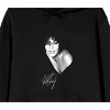Whitney Houston Black & White Photo Cutout Long Sleeve Men's Black Hooded Sweatshirt - 2 of 3