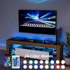 Modern Lighting 63 in TV Stand - Remote Control 16 Color LED Lights, Large Storage with 2 Drawers and Tempered Glass Shelves - 3 of 4