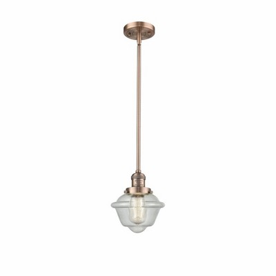 Oxford - 1 Light Stem Hung Mini Pendant In Traditional Style-8 Inches Tall and 7.5 Inches Wide