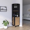 70.8'' Corner Bar Cabinet Cleveland, Living Room, Black / Pine - 3 of 4