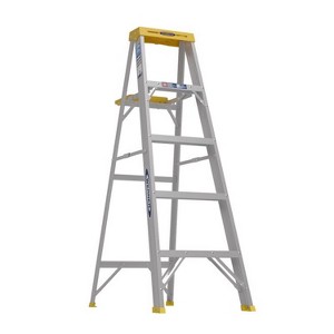 Werner 5 ft. H Aluminum Step Ladder Type I 250 lb. capacity - 1 of 4