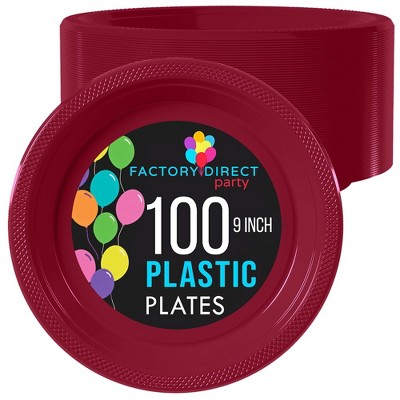 Exquisite Disposable Plastic Dinner Plates- 100 Count