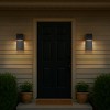 ALOADECOR Modern Simple Sqaure Integrated LED Outdoor Wall Sconce with Dusk to Dawn Sensor in Matte Black for Porch Patio - 2 of 4