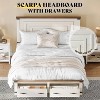 Farmhouse Bed Frame with 54" Tall Geometric Headboard - 3 of 4
