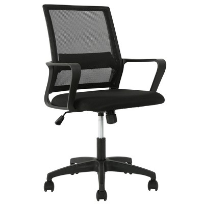 FDW Home Office Chair Mid-Back Mesh Computer Chair Lumbar Support Comfortable Executive Adjustable Chair with Armrests,Black