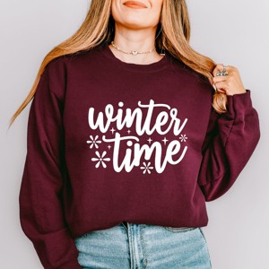 Simply Sage Market Winter Time Snowflakes Sweatshirt - 1 of 4