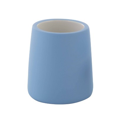 Elle Décor Blue Rubberized Finish Wide Bowl Toilet Brush