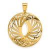 Black Bow Jewelry 10k Two Tone Gold Polished & Satin Round Pendant, 25mm - 3 of 4